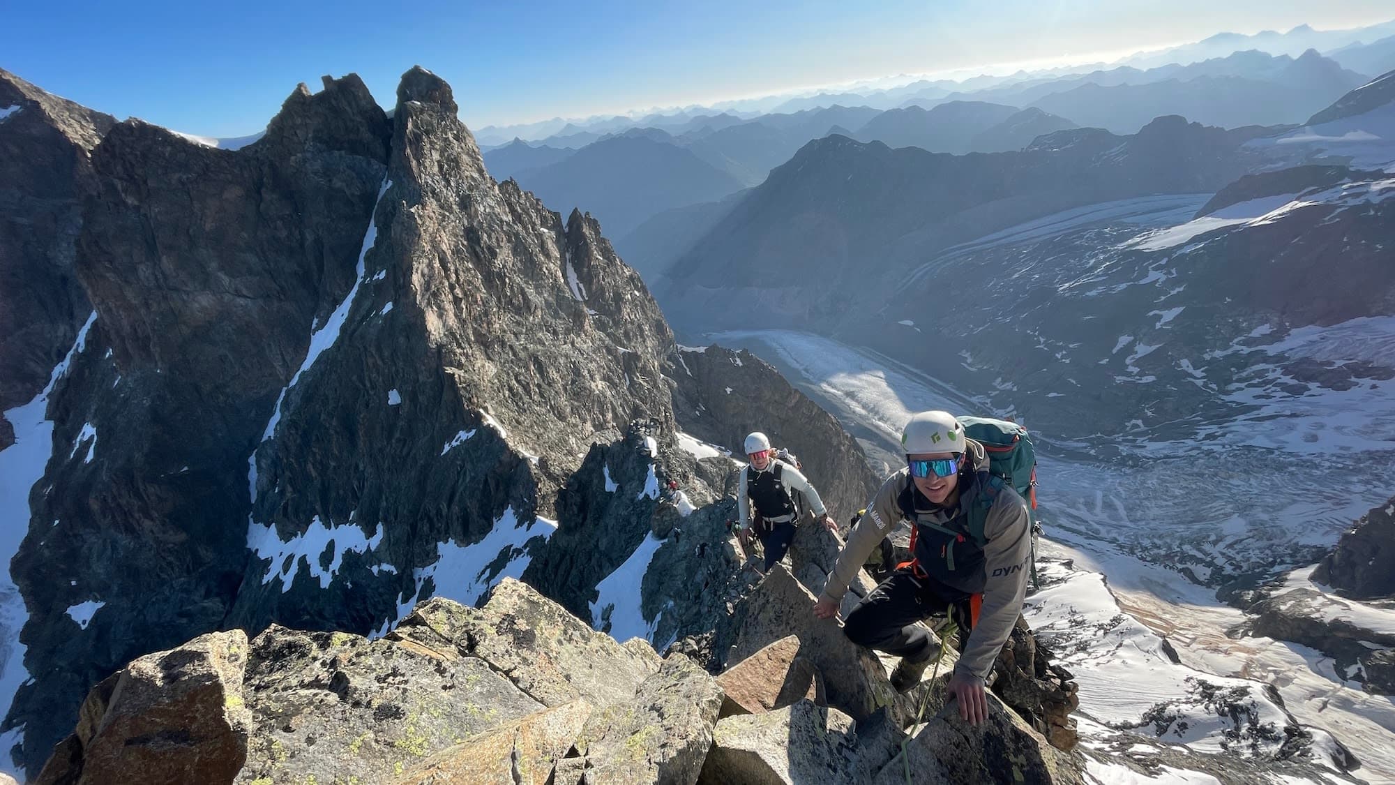 Piz Bernina Biancograt 4049 m ü.M. und Piz Palü 3900 m ü.M.
