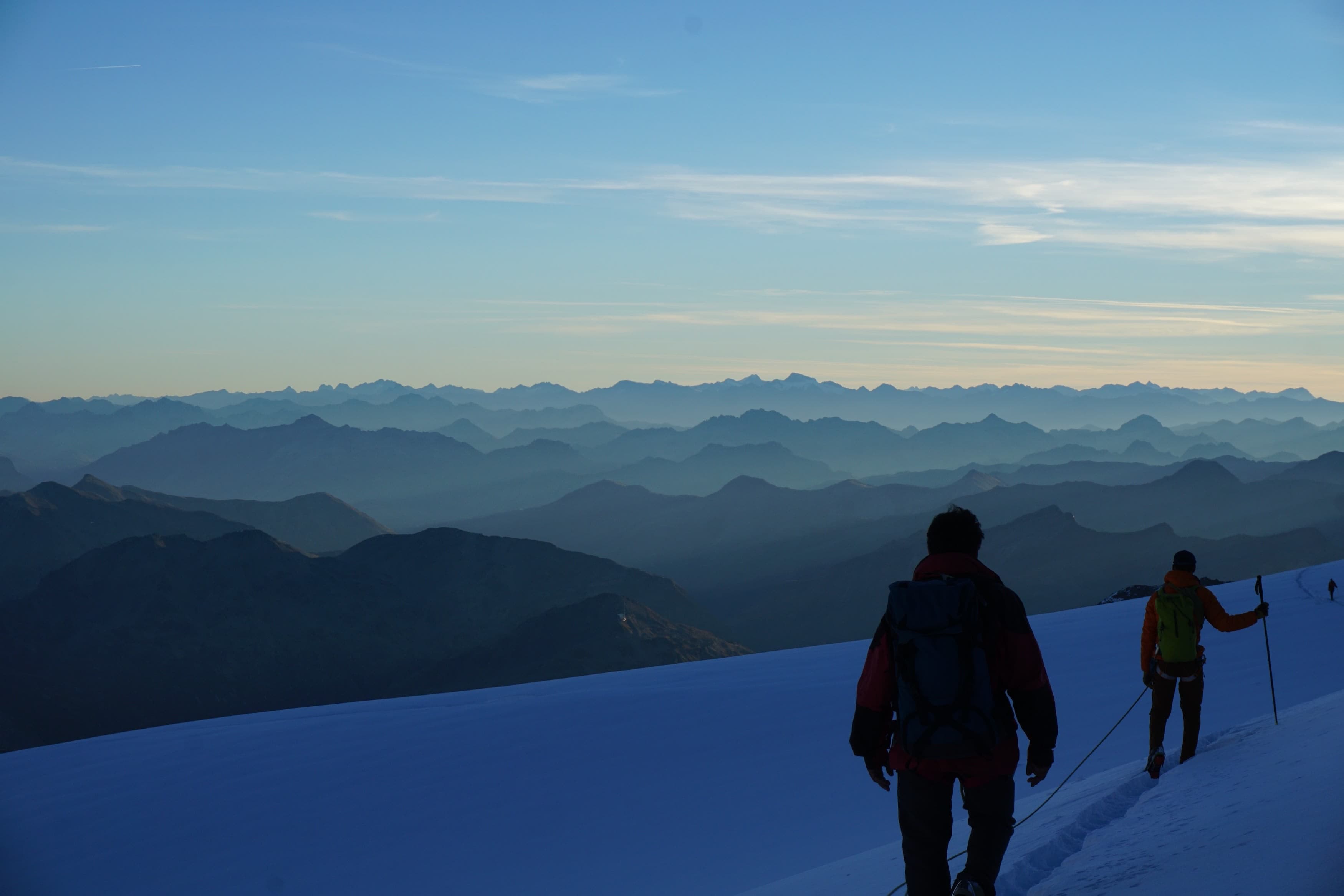 Piz Bernina Biancograt 4049 m ü.M. und Piz Palü 3900 m ü.M.